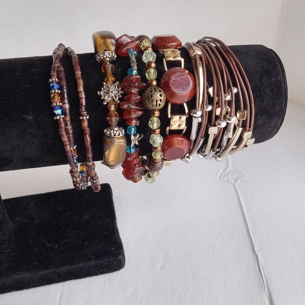 Lot of 6 Downtown Brown Bracelets